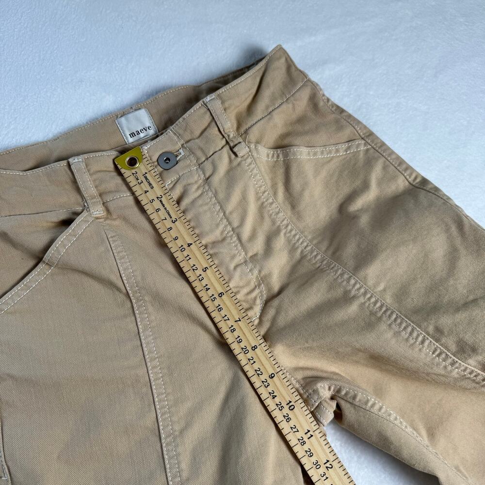 Maeve Wide-Leg Cropped Canvas Pants in Khaki - Picture 6 of 11